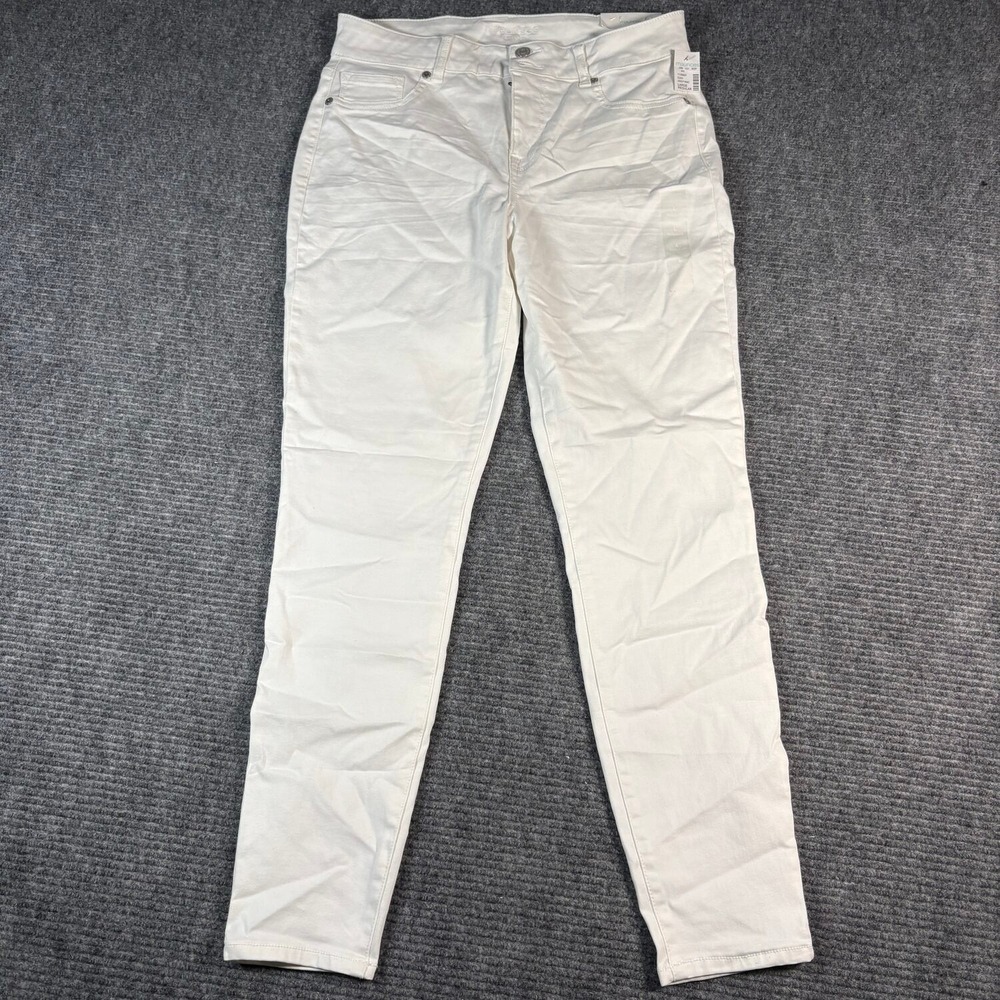 Maurices Jegging Women Large White New High Rise Denim Flex Stretch Skinny